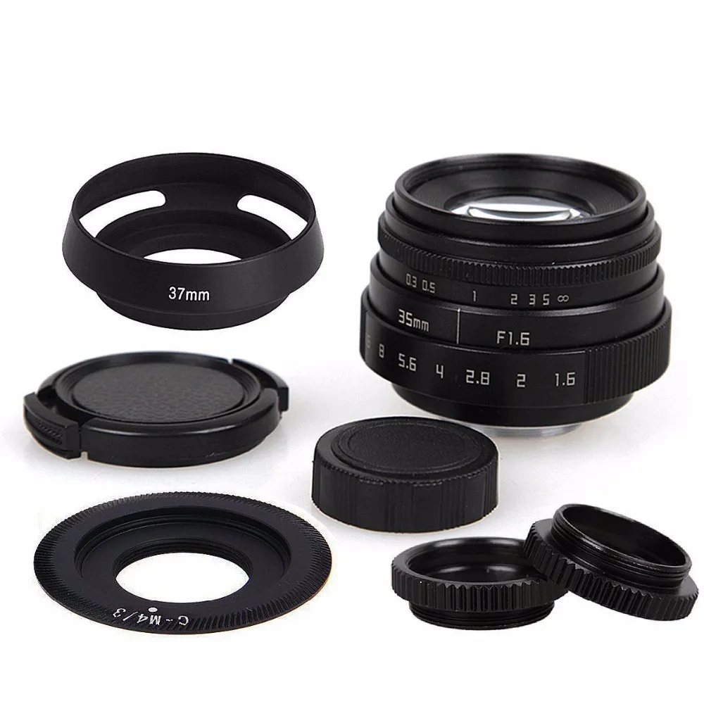 35 мм F1.6 CCTV объектив C крепление объектива камеры + бленда для Olympus Panasonic Micro 4/3 M4/3