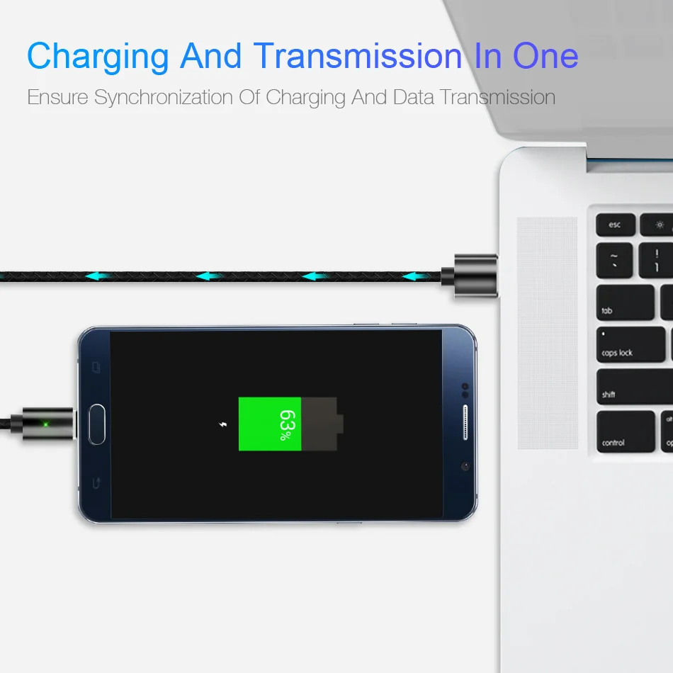 JUSFYU Магнитный кабель 3A быстрой зарядки с разъемом Micro USB Type C для iPhone Samsung Xiaomi