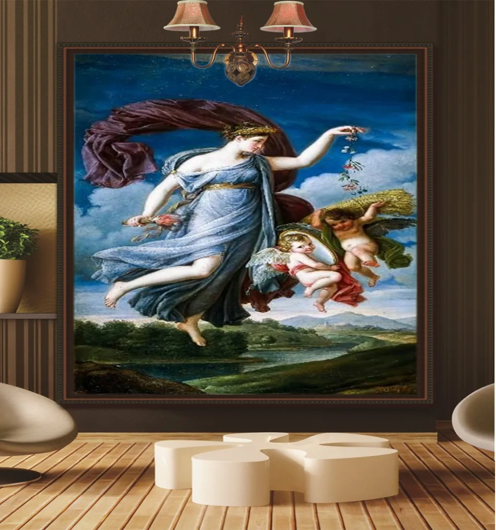 3d обои стены продвижение красивый ангел и маленький фрески на заказ красивые