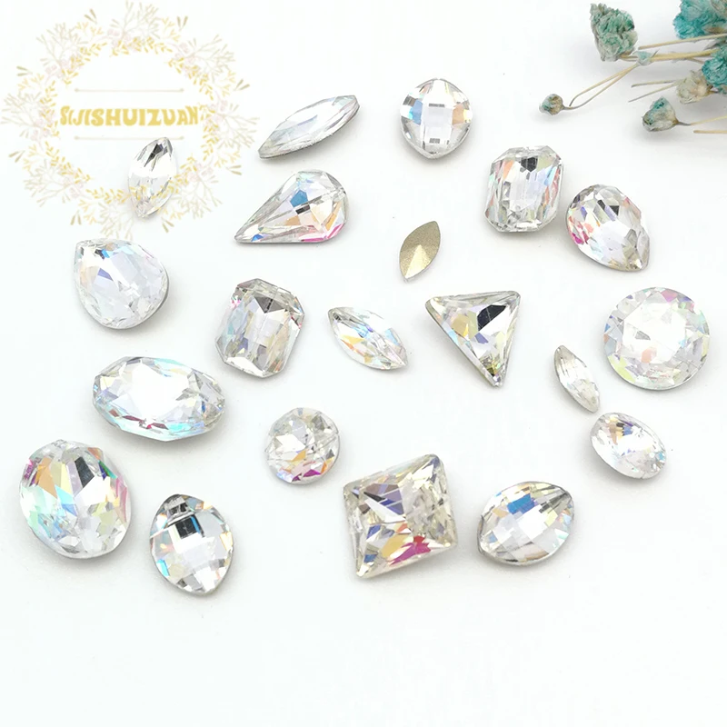 

Best selling!Mixing Dazzle color shape and sizes Glass Crystal rhinestones DIY Clothing accessories and nails Free shipping