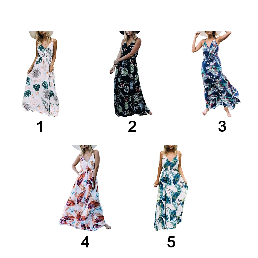 Открытый женский сексуальный летний богемный Печатный v образный вырез на