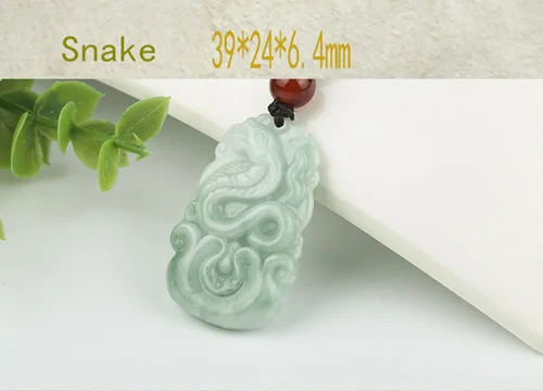 Snake Кулон с изумрудом и подвеской, ручной работы, Прямая поставка, счастливый амулет, Китайский Зодиак, ожерелье с цепочкой для мужчин и женщин, подарок - Цвет камня: Snake