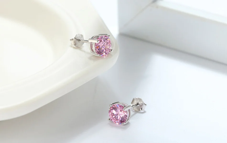 ORSA JEWELS 925 пробы серебряные женские серьги-гвоздики 12 цветов месяц счастливый камень AAA кубический циркон серьги для девочек ювелирные изделия SE84