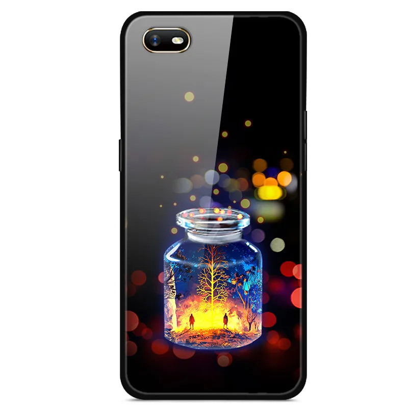 Для OPPO A1K чехол из закаленного стекла жесткий чехол для телефона для OPPO A1K чехол s Мягкий бампер для OPPOA1K A 1K CPH1923 чехол Роскошный - Цвет: 55