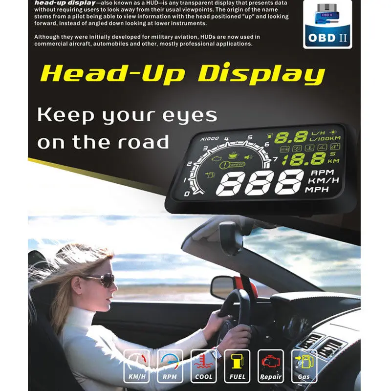 Head up Display Car HUD OBD Vehicle Speed Electronic Speedometer Windshield Hud Obd2 | Автомобили и мотоциклы