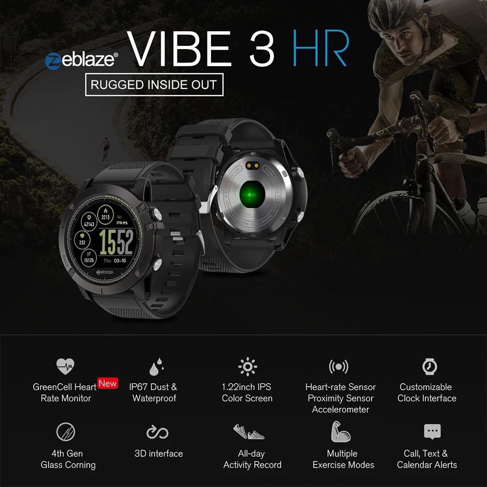 Zeblaze VIBE 3 HR Смарт-часы водонепроницаемые цифровые часы спортивные фитнес-трекер