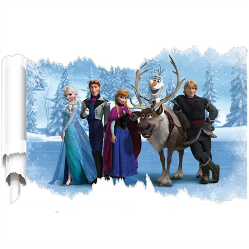 Забавные 3d наклейки на стены с изображением Олафа из мультфильма принцессы Эльзы