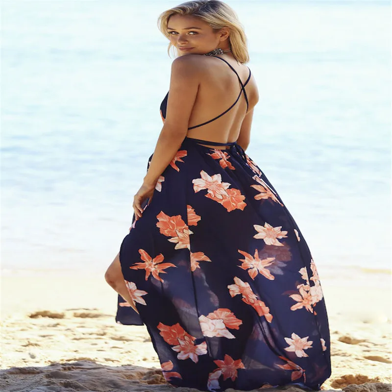 Женское длинное платье с цветочным принтом вечернее коротким рукавом летнее |