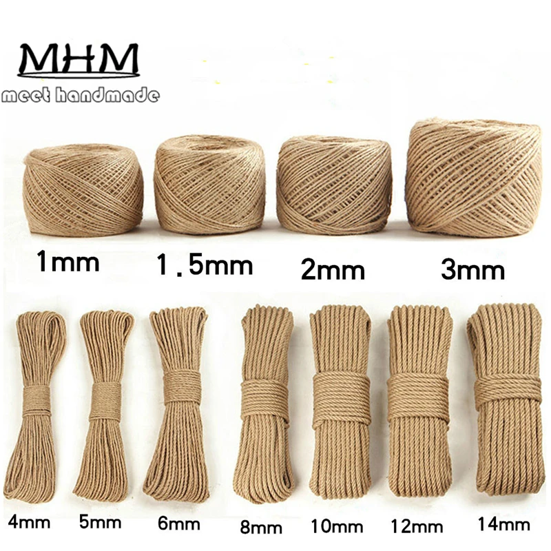 1 рулон 50 м натуральная пеньковая веревка для украшения подарков|twine cord|1mm hemp cordrope