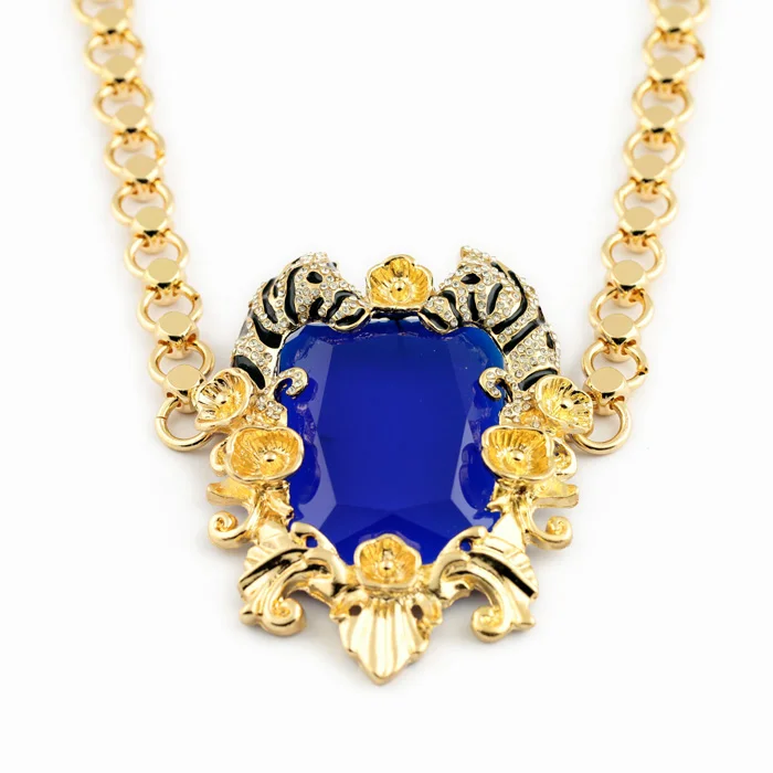 Мода 18 k Ручная работа цепочка оптовая продажа Большой синий камень на день