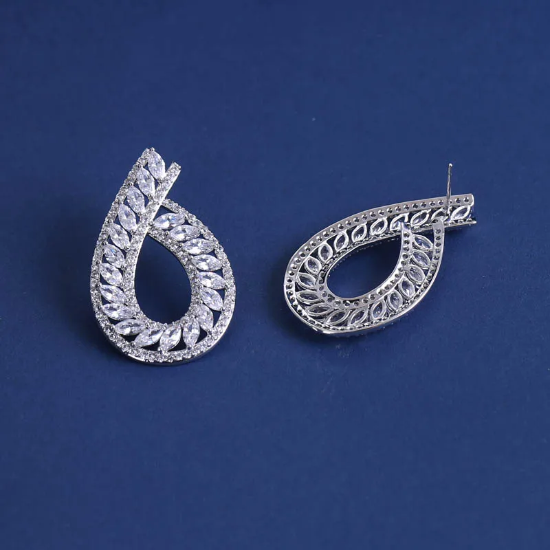 Прозрачный Цирконий 2017 Новый Модный кубический цирконий серьги гвоздики