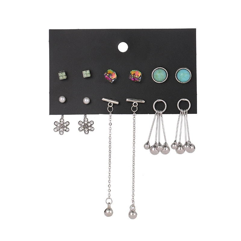 Женские серьги гвоздики с жемчугом YANG & RH квадратные висячие цветком и трещинами