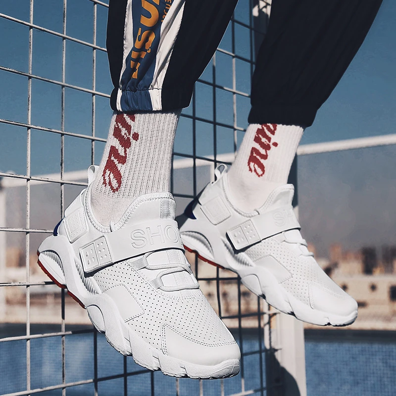 Весенняя повседневная обувь мужские низкие кроссовки с дырками Модные дышащие