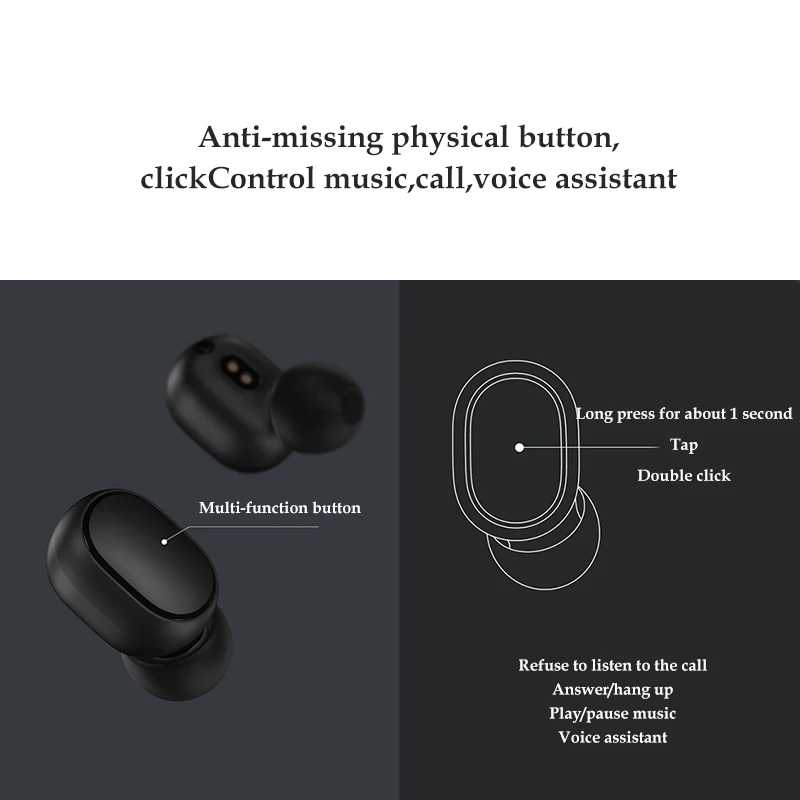 Самые дешевые Xiaomi Redmi AirDots True Беспроводные Bluetooth 5,0 наушники DSP шумоподавление гарнитура с микрофоном наушники TWSEJ04LS
