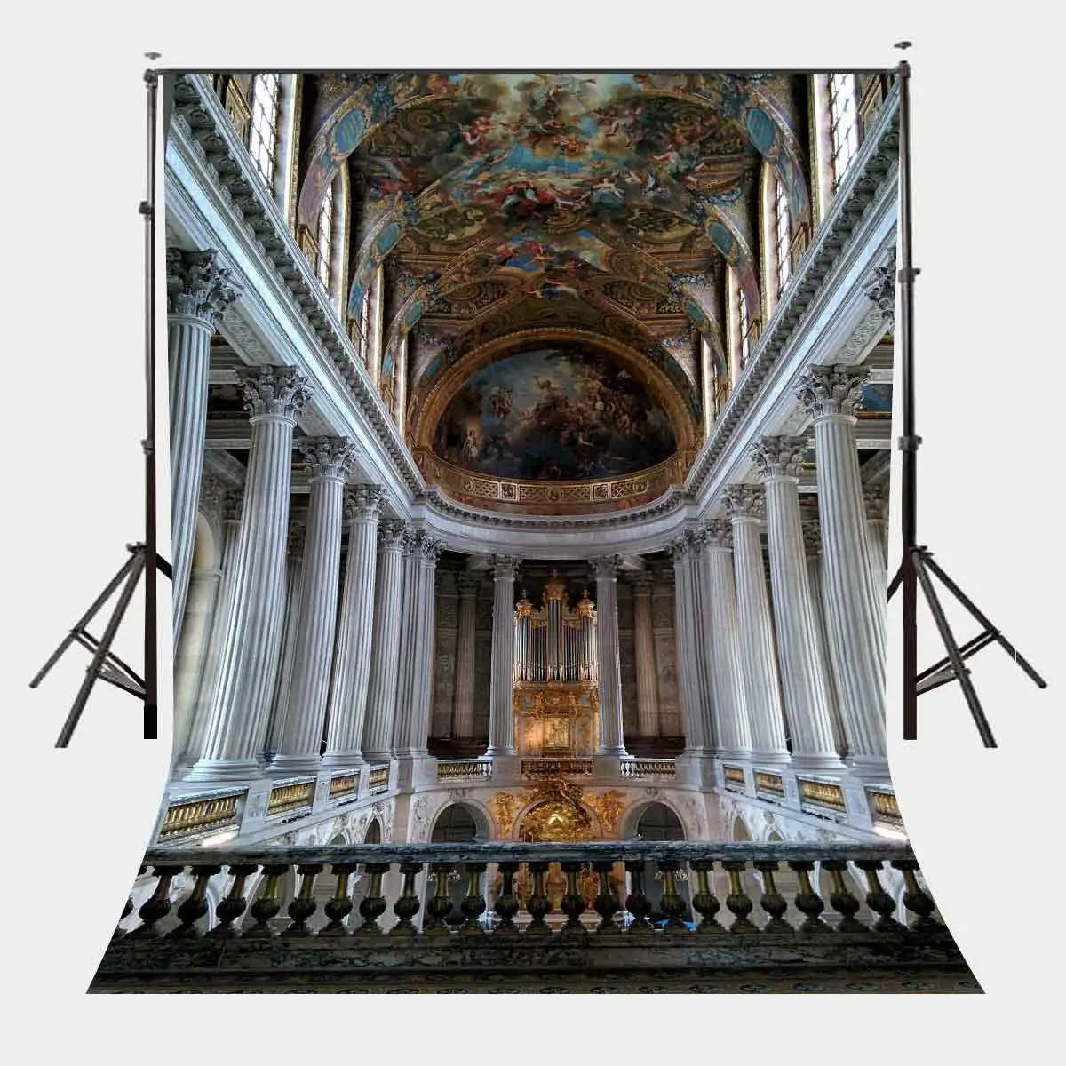 

150x220cm Retro European Building Versailles Palace Backdrop European Style Painting Vault Photography Background