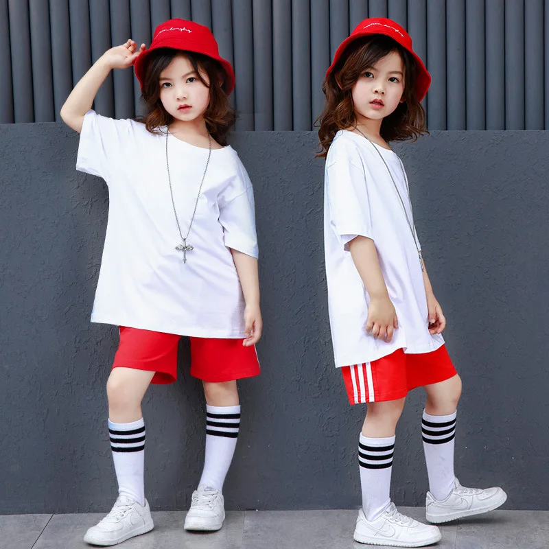 Fashion Children Jazz Dance Clothing Girls Boys Street Simple Style Hip Hop Costumes Performance Stage Outfits |