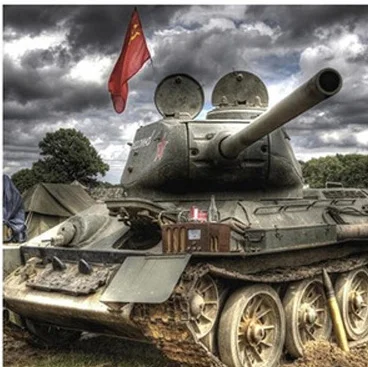 Военный танк, военная картина по номерам, рукоделие, Алмазная мозаика, сделай сам, 5D квадратная Алмазная картина, полная Алмазная вышивка, ZP-914 - Цвет: Фиолетовый
