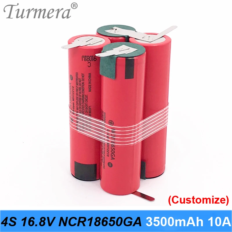 4S аккумулятор 18650 пакет ncr18650ga 3500mah 16 8 v 14 4 10a сварочный припой батарея для отвертки
