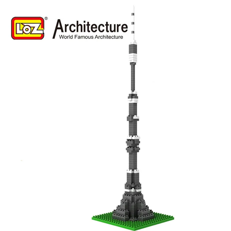 Алмазные блоки Loz мини-блоки для сборки 3D в виде Останкинской башни мира сборе
