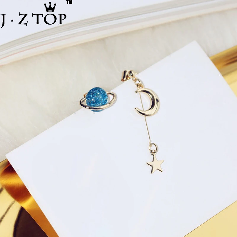 Серьги гвоздики Асимметричные женские с кисточками и звездами|earrings jewelry|moon stud