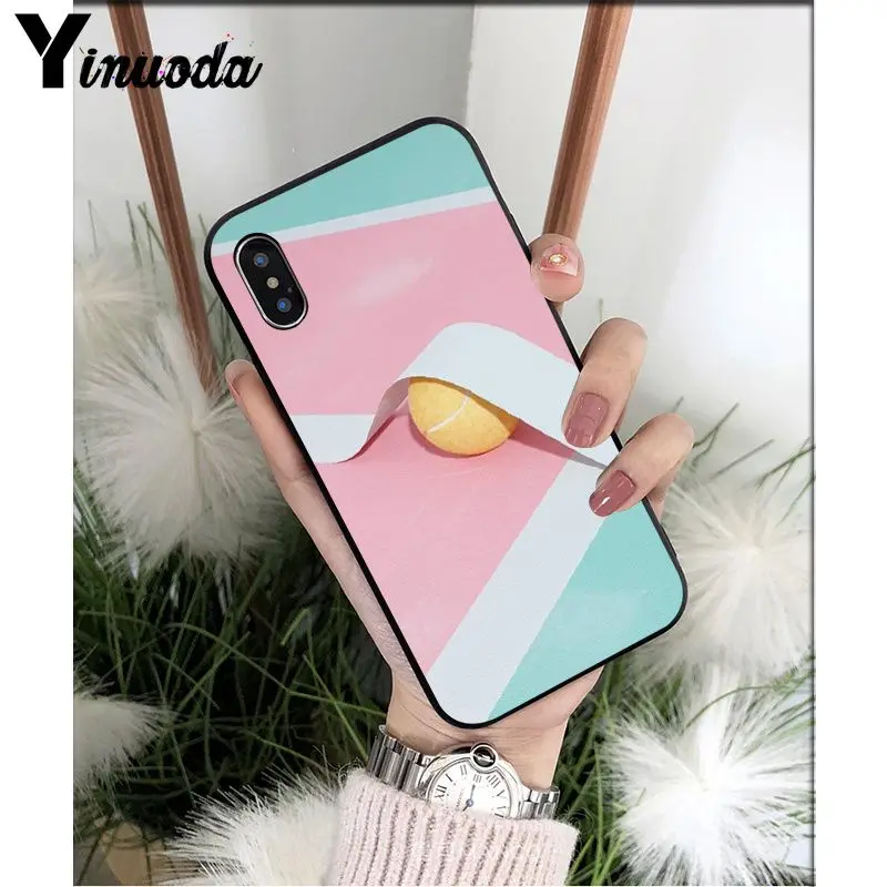 Yinuoda Теннисная ракетка Coque Shell чехол для телефона Apple iPhone 8 7 6 6S Plus X XS MAX 5 5S SE XR сотовые телефоны