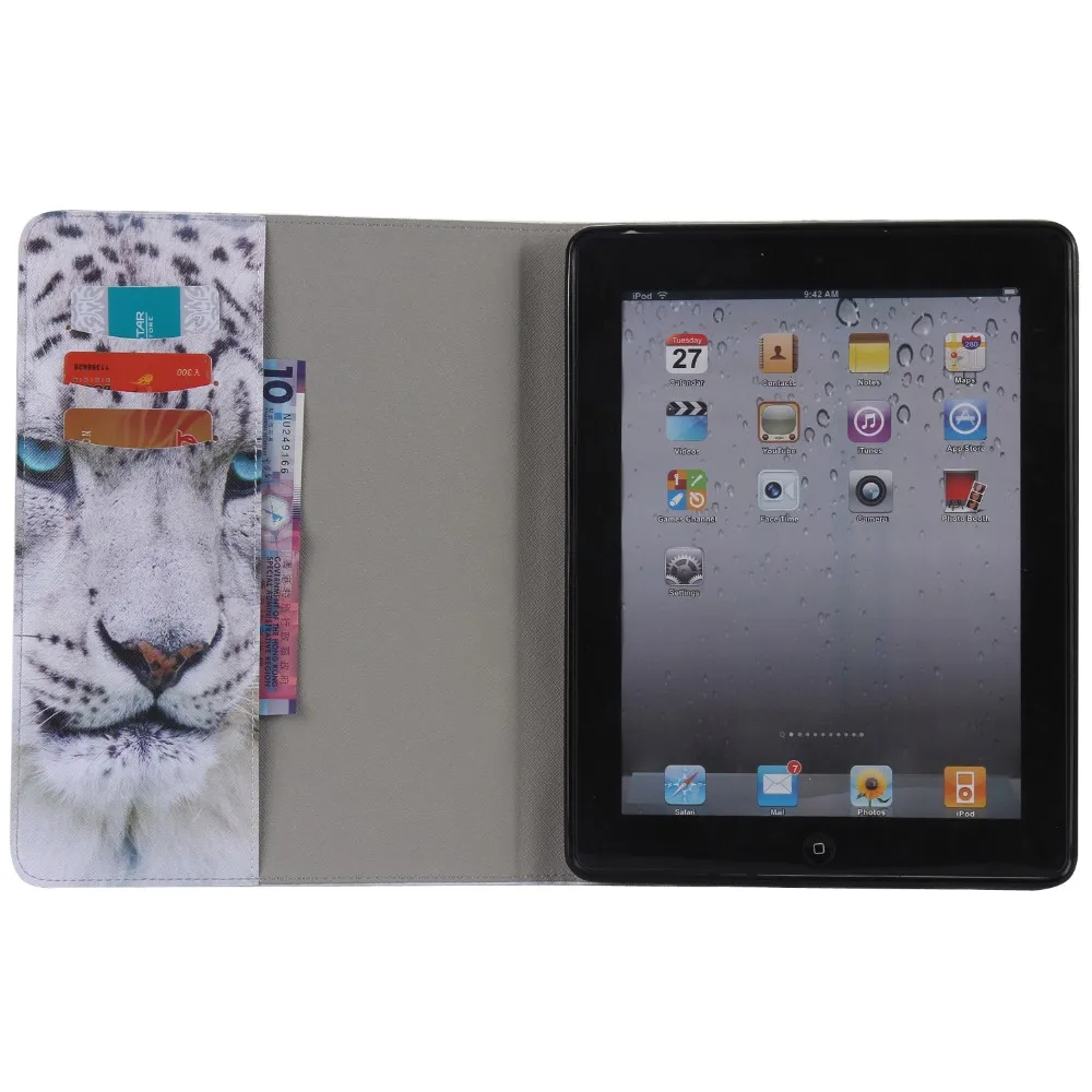 Для IPad 2, 3, 4 милый мультфильм с отделением для карт Стенд Флип PU кожаный чехол для Apple IPad 2 3 4 IPad2 IPad3 IPad4 чехол для планшета