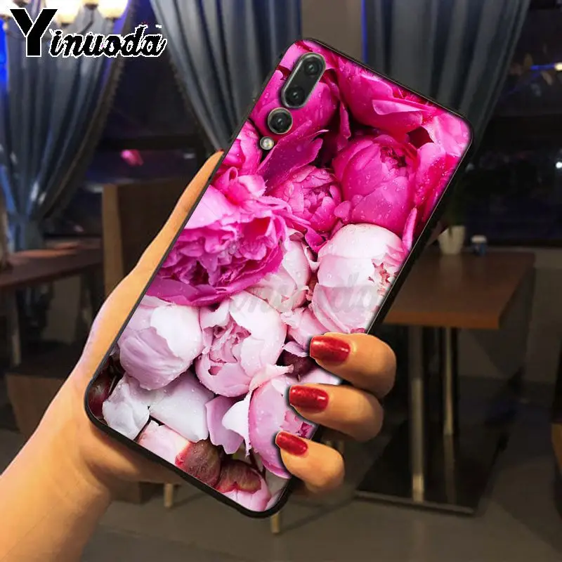 Yinuoda цветочный пион Розовый свежий пионы чехол для телефона Huawei honor 8x 7a P20Lite P10 Plus