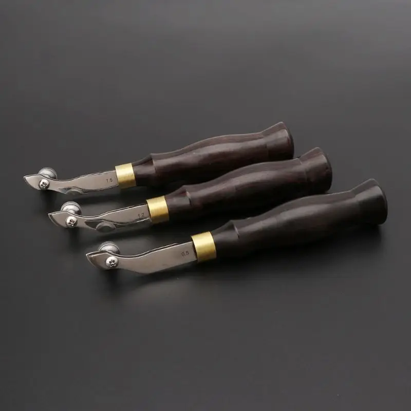 Регулируемый Боковая ручка Creaser из нержавеющей стали Ebony Craft Tool DIY 0 5/1 2/1 5 мм|Шитье| |