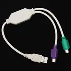 Двойной переходник PS2 мама в USB папа, кабель адаптера FM для клавиатуры мыши, адаптер PS2