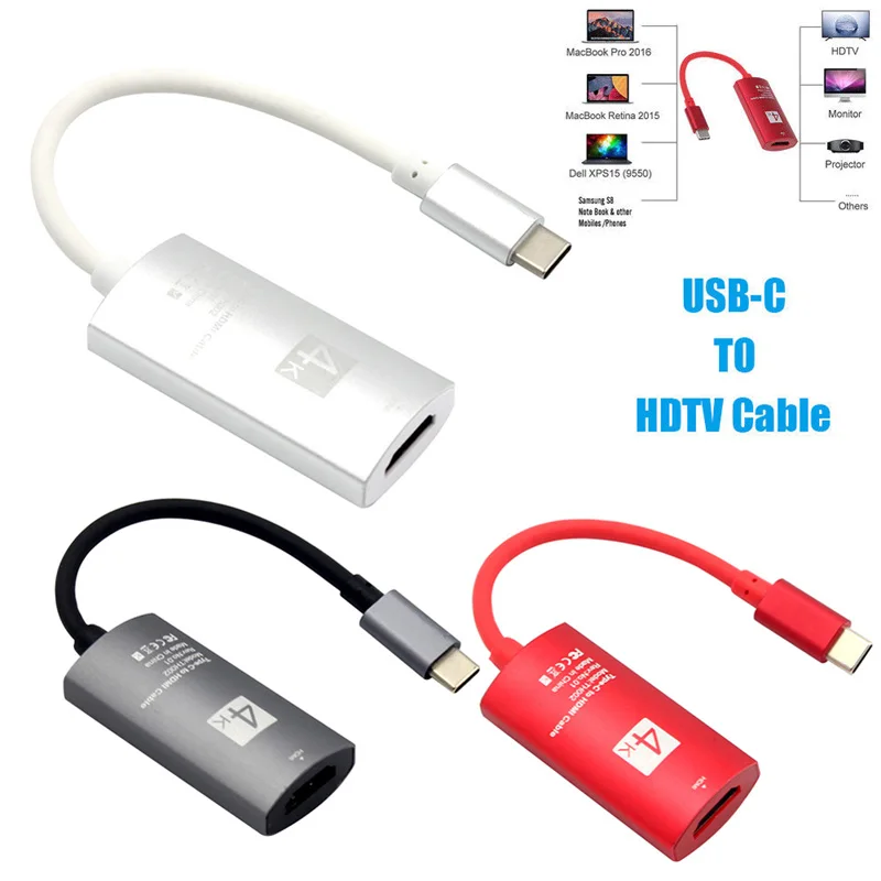 USB C адаптер Type для HDMI 4K x 2K UHD HDTV Samsung Galaxy S8 MacBook HSJ 19| |