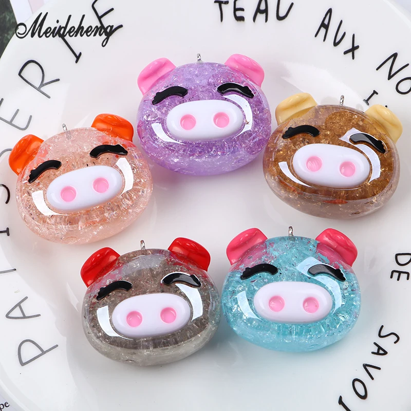 Акриловые бусины в виде животных из мультфильмов свиньи форме трещин вешалка для