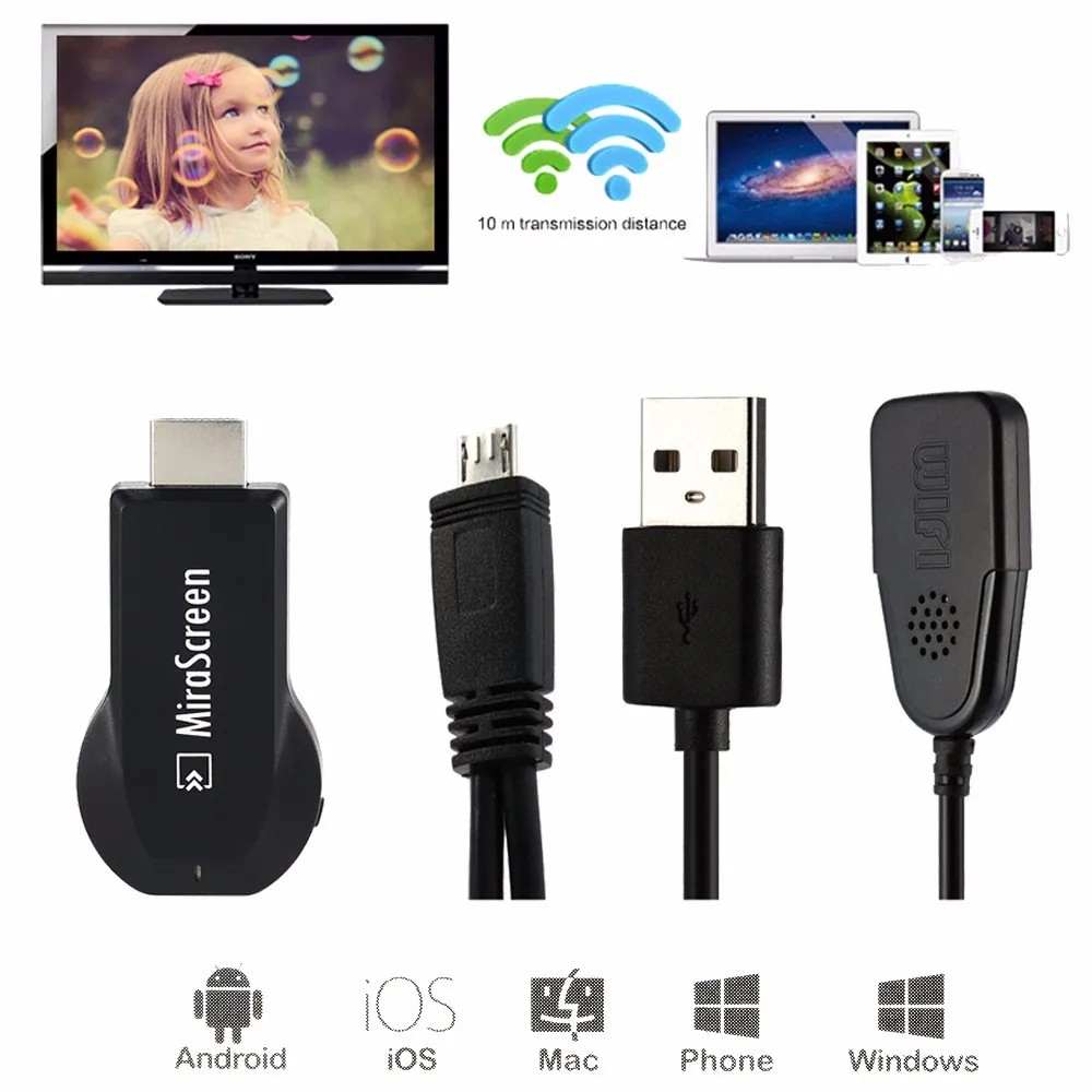 Mirascreen EZCast беспроводной HDMI tv Stick хромированный Литой 2 хромированный литой Anycast Wifi Дисплей Miracast DLNA Airplay ключ для Android
