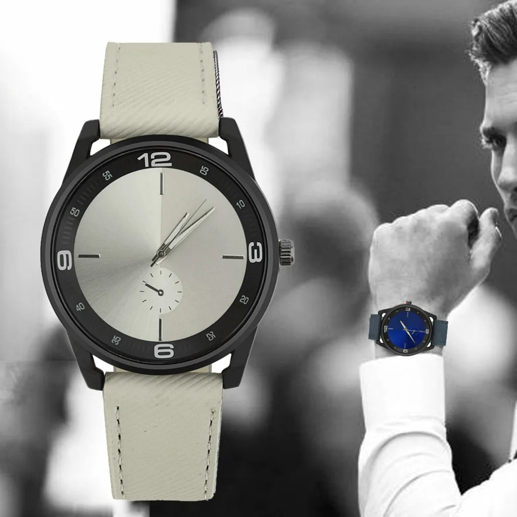 Relogio Masculino новые мужские часы Ретро дизайн кожаный ремешок Аналоговый сплав