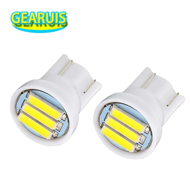 100 шт. T10 W5W 3 SMD 7014 светодиодный 3SMD 7020 1 Вт клиновидный светильник для номерного