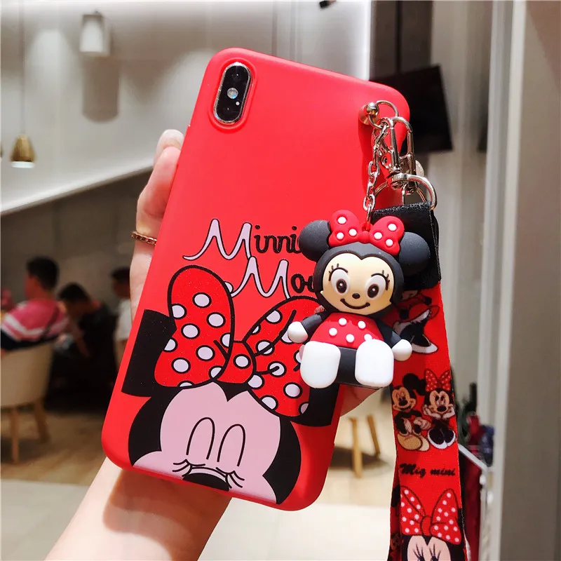 Minnie Style C Ремешок Минни Маус чехол для телефона для huawei P20 P30 Lite Pro Nova Lite Plus 2 2S 2i ремешок-Держатель подставка силиконовый чехол - Цвет: Minnie Style C