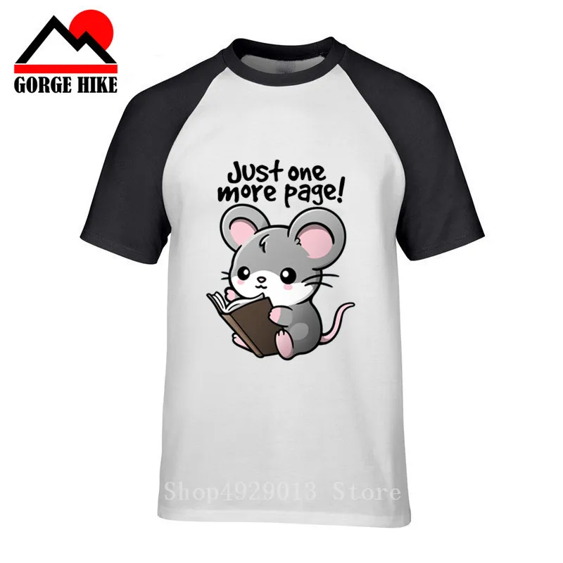 Новые футболки Kawaii Mouse Just One More Page book lover футболка с короткими рукавами круглым