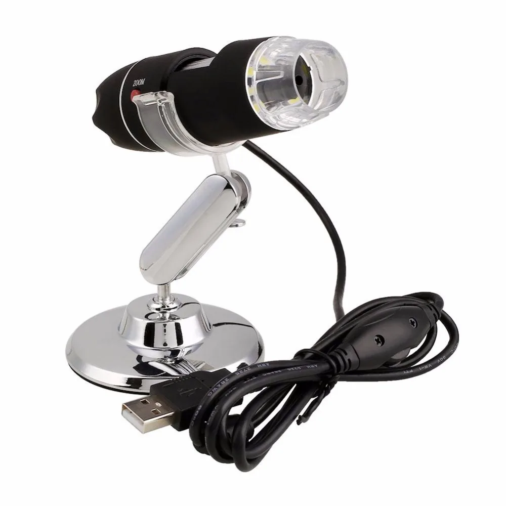sliver stand Jetery 2MP 1000X 8LED USB портативный цифровой микроскоп Видео камера лупа+ подставка Мега пиксель микроскопио Лупа эндоскоп - Цвет: sliver stand