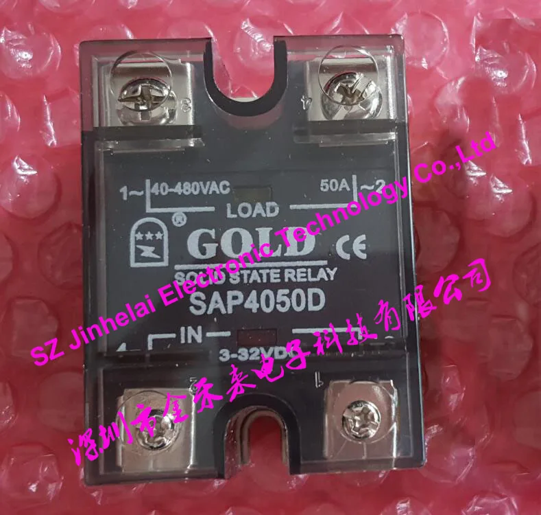 

100% New and original SAP4050D GOLD Single phase Solid state relay 50A 40-480VAC 3-32VDC