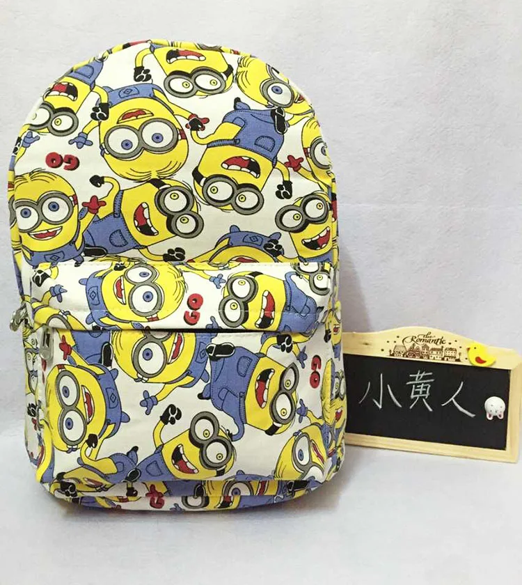 2019 Despicable Me Minion Cute Canvas Cartoon Adult Backpack School Bag Free Shipping | Багаж и сумки
