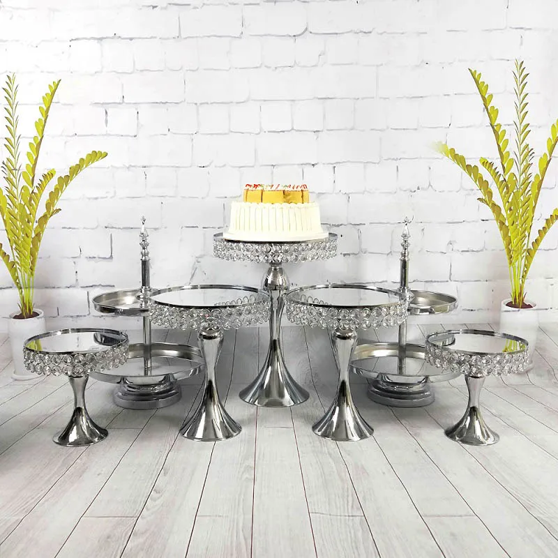 7pcs Silver-4 7-10 шт/набор форм для выпечки тортов подставка для пирогов и кексов стенд костюм зеркало торт лоток - Цвет: 7pcs Silver-4