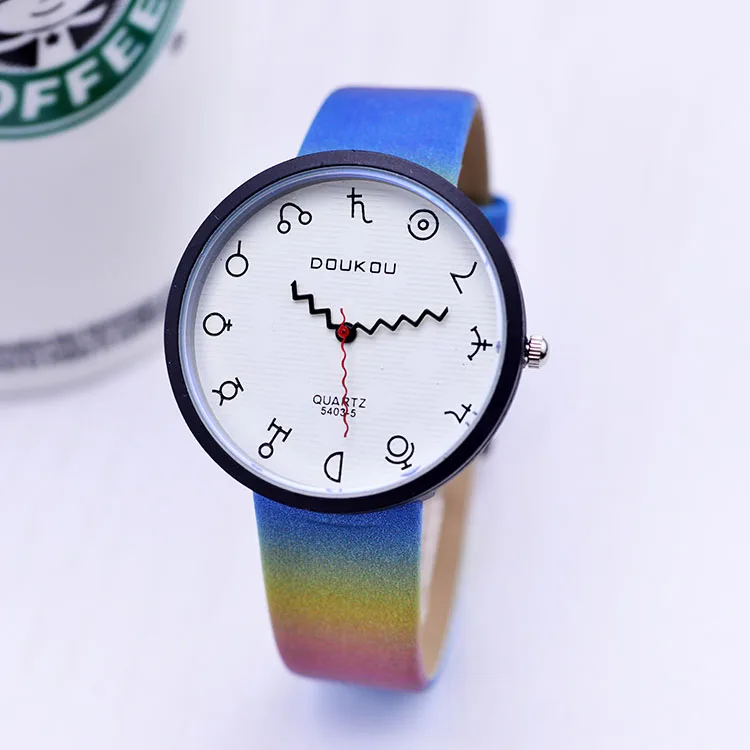 Creative Women Watches Ladies Wrist Fashion Rainbow Strap Clock Top Luxury Brand Quartz Watch Horloge Bayan Saat DOUKOU | Наручные часы