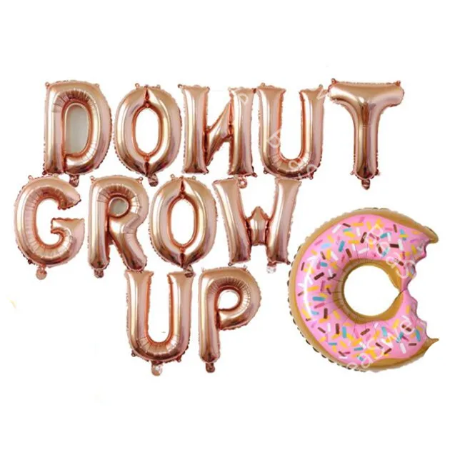 12 шт./компл. 16 ''пончик Grow Up Фольга воздушные Шары Баннер с надписью Свадебные