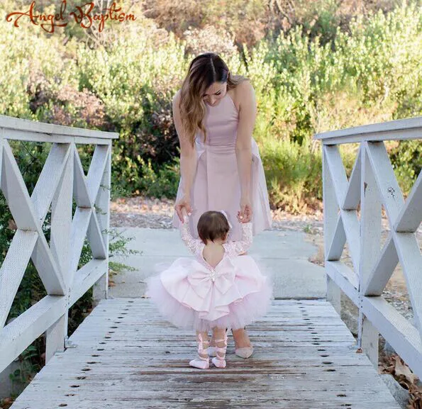 Пышное розовое фатиновое платье для выпускного вечера маленьких девочек