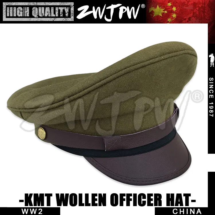 WW2 китайская Кепка KMT армейская с большими полями шерстяная шляпа зеленая CN/401101