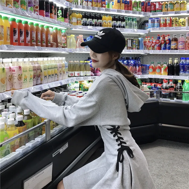 Женское винтажное платье с капюшоном однотонное Повседневное трапеция в