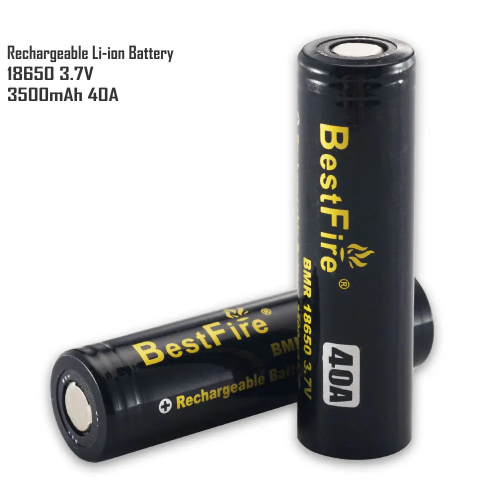 2 шт Bestfire 18650 литий-ионная батарея 3500mAh 3 7 V 40A перезаряжаемая с восхитительная