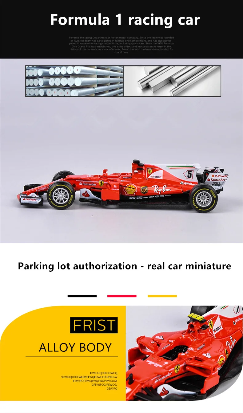 Bburago 1:43 Ferrari F1 12 стиль имитация сплава супер игрушка модель автомобиля для с рулевым колесом управления переднего колеса рулевого управления