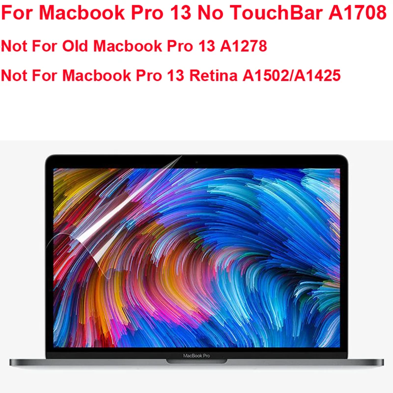 10pcs For Macbook Pro 13 No Touch Bar A1708 High Clear Screen Protector MacbookPro 13.3 Film Guard Protection |