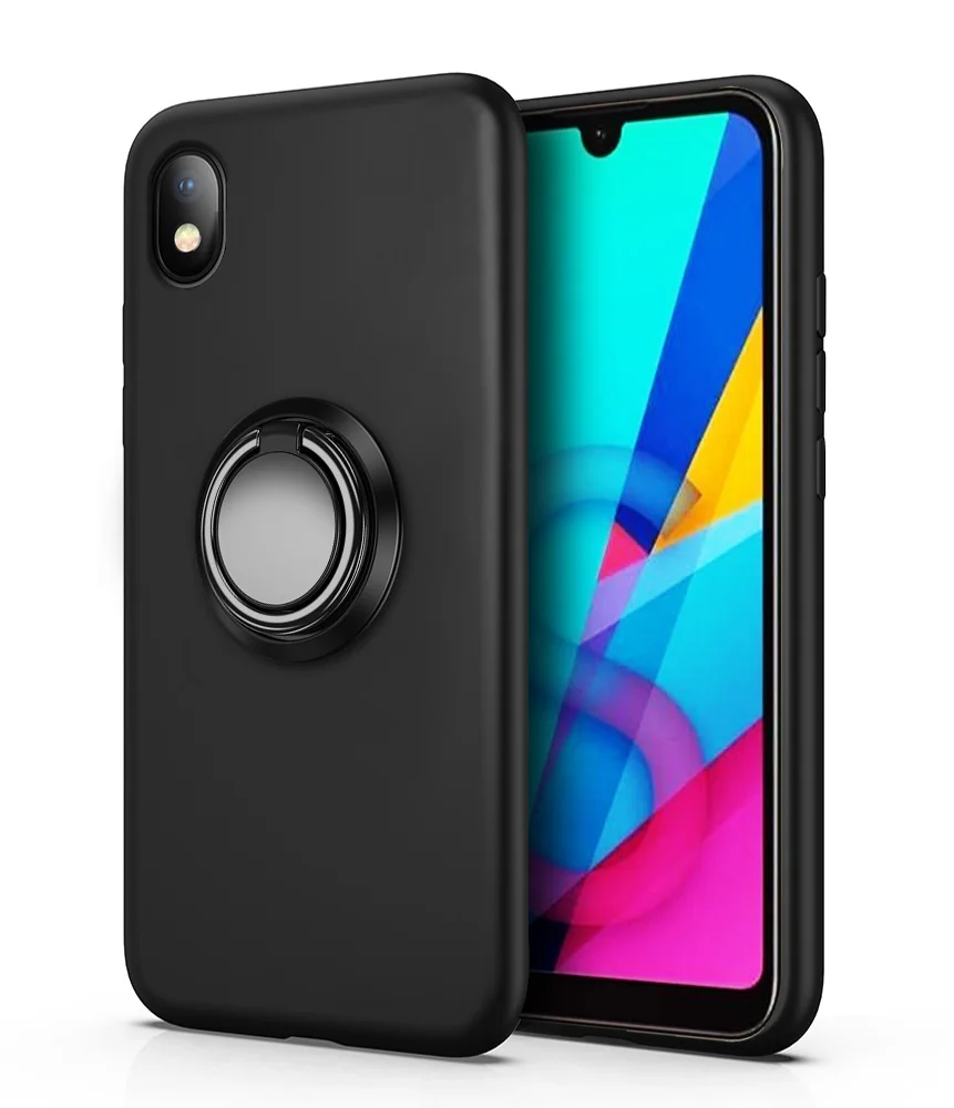 Black - Finger Ring Для Honor 8 S Чехол KSE-LX9 5,71 противоударный чехол для телефона huawei Honor 8 S 8 S защитный чехол задняя крышка Coque Etui - Цвет: Black - Finger Ring