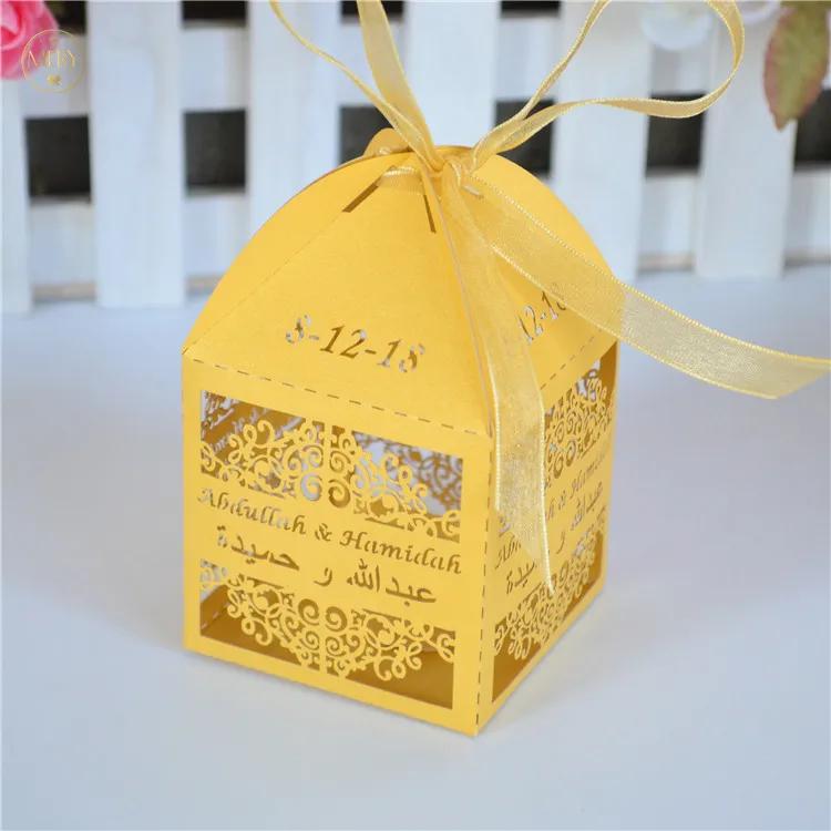 50 шт. темно синий цвет Лазерная резка Индивидуальные имена свадебные подарочные